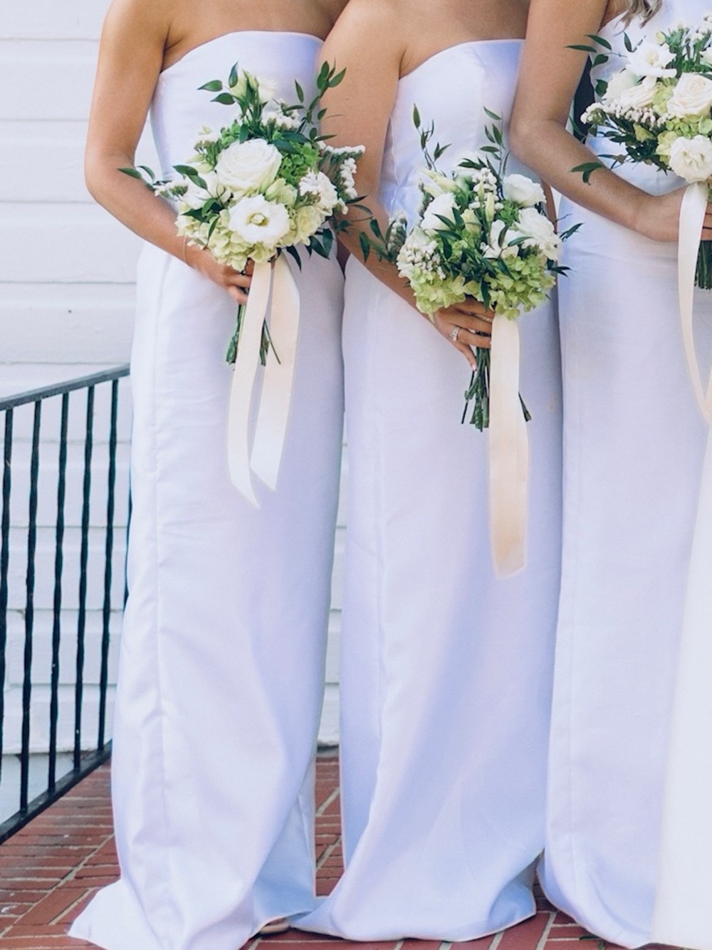 ALFRED SUNG White Strapless Dress
